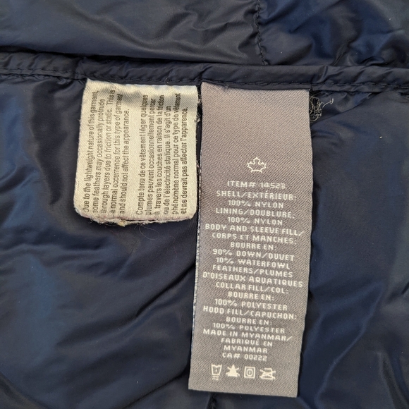 Vintage Sears down lightweight navy long jacket coat, women's 2XL - Picture 9 of 10